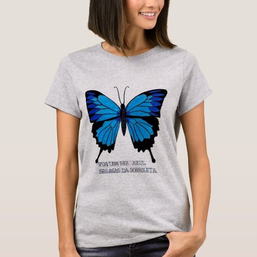 Camiseta com estampa da borboleta azul T-Shirt (Vorderseite)