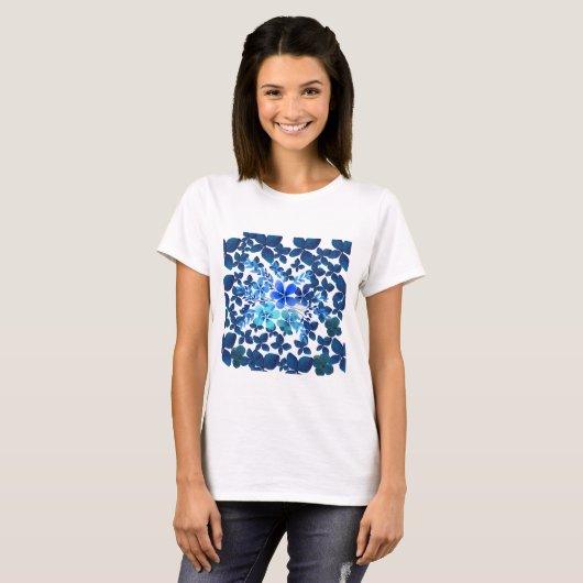 Camiseta CON FLORES BLUE T-Shirt (Vorne ganz)