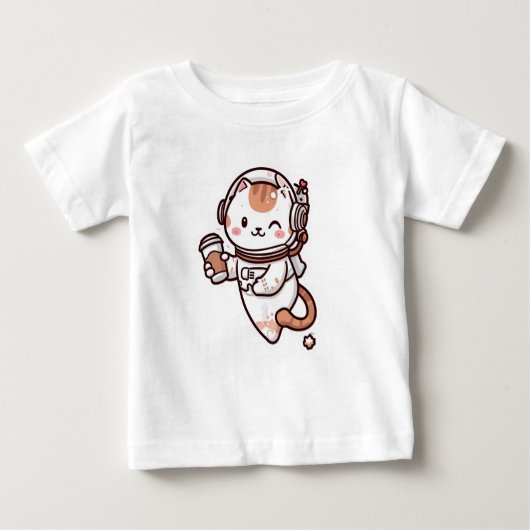Camiseta con gatito en el espacio baby t-shirt (Vorderseite)