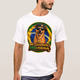 Camiseta CPF Caramelo PIX e Felicidade Basico T-Shirt