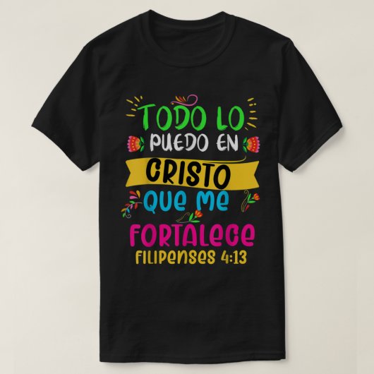 Camiseta cristiana en espanol Versiculo Spanish Ch T-Shirt (Design vorne)