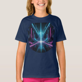 Camiseta Fem Juvenil Básica Abstrato Futurista-1 T-Shirt