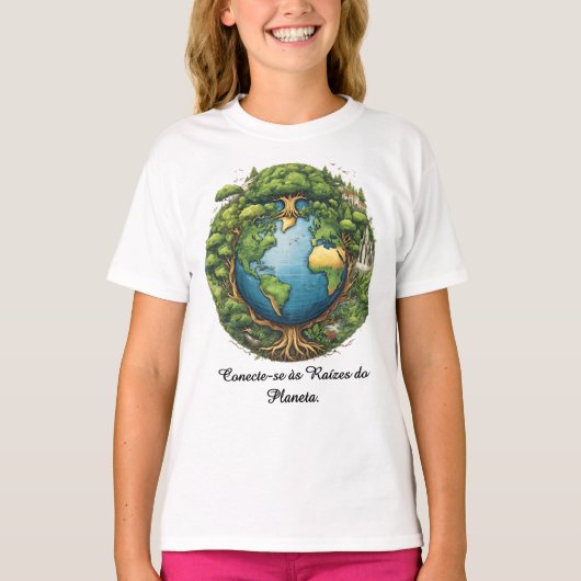 Camiseta Fem Juvenil Básica Raízes do Mundo-1 T-Shirt (Vorderseite)
