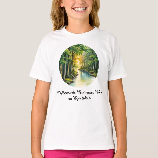 Camiseta Fem Juvenil Básica Reflexos da Terra-2 T-Shirt (Vorderseite)