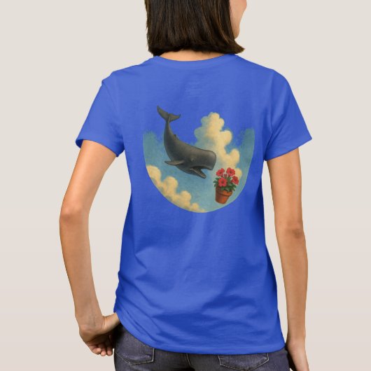 Camiseta Fem. Whale And Bowl Of Petunias - Back T-Shirt (Rückseite)