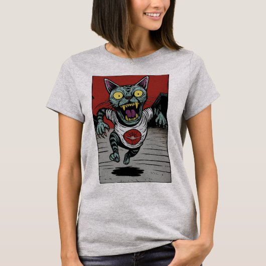 Camiseta Fem. Zombie Runner Cat - Front T-Shirt (Vorderseite)