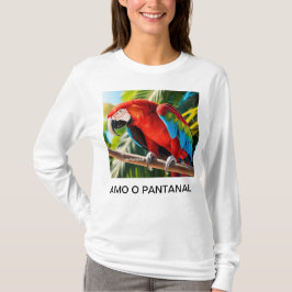 Camiseta Feminina Básica Arara vermelha T-Shirt