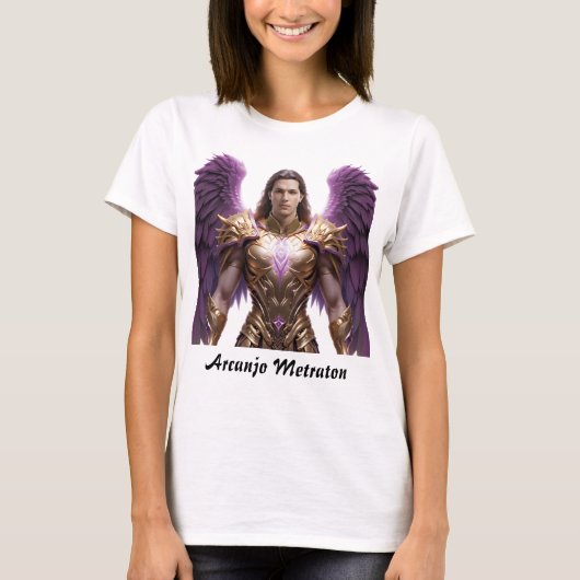 Camiseta Feminina Básica Arcanjo Metatron T-Shirt (Vorderseite)