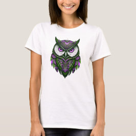 Camiseta Feminina Básica Coruja Tribal T-Shirt