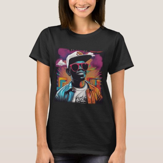 Camiseta Feminina Básica - Street graffiti art Hip T-Shirt (Vorderseite)