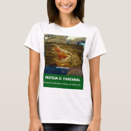 Camiseta Feminina Básica Via Pantanal Jacaré T-Shirt