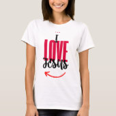 Camiseta Feminina "I Love Jesus" T-Shirt (Vorderseite)