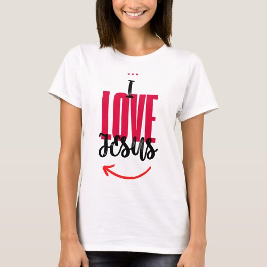 Camiseta Feminina "I Love Jesus" T-Shirt (Vorderseite)