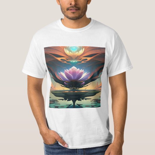Camiseta flor de lotus roxa T-Shirt (Vorderseite)