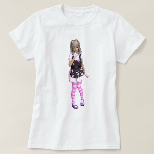 Camiseta garota pensando T-Shirt (Design vorne)