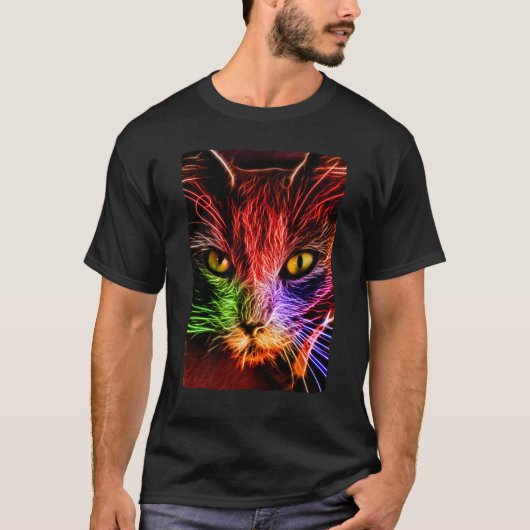 Camiseta Graffiti Gato Neon T-Shirt (Vorderseite)