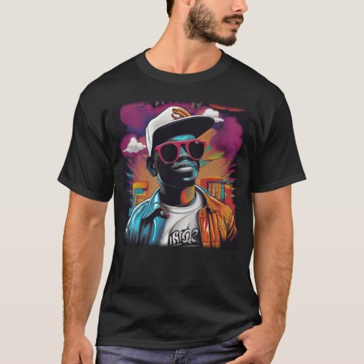 Camiseta Grafite Hip Hop - Ilustração Digital em A T-Shirt (Vorderseite)