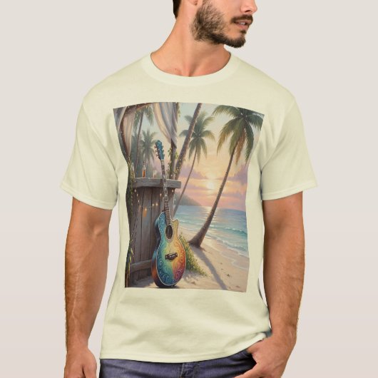 Camiseta guitarra en la playa T-Shirt (Vorderseite)