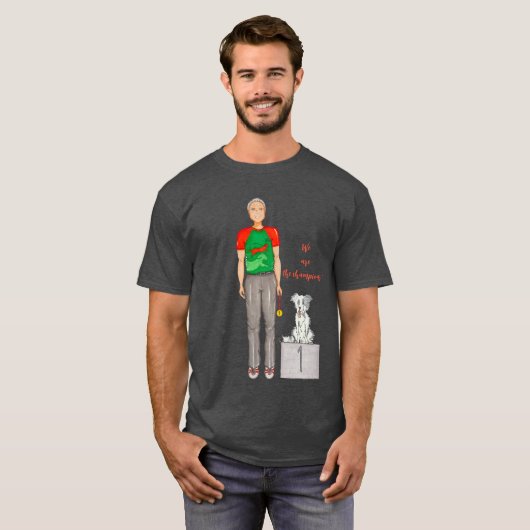 Camiseta Hombre con su perro ganando medalla  T-Shirt (Vorne ganz)