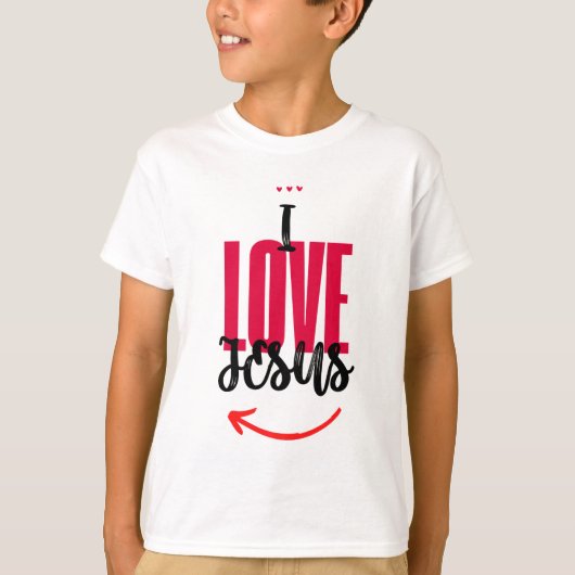 Camiseta Infantil Básica I Love Jesus T-Shirt (Vorderseite)
