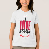 Camiseta Infantil Básica I Love Jesus Tri-Blend Shirt (Vorderseite)