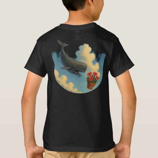 Camiseta Infantil Whale & Bowl Of Petunias - Back T-Shirt (Rückseite)