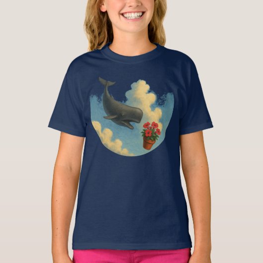 Camiseta Infantil Whale & Bowl Of Petunias - Front T-Shirt (Vorderseite)