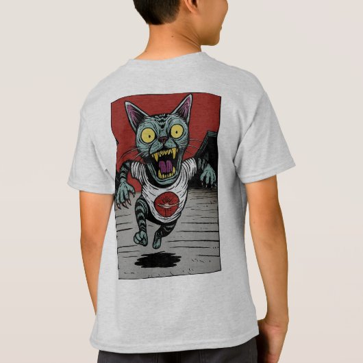 Camiseta Infantil Zombie Runner Cat - Back T-Shirt (Rückseite)