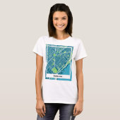 Camiseta mapa minimalista Barcelona - Azul-verde T-Shirt (Vorne ganz)