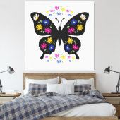 Camiseta mariposa con flores multicolor leinwanddruck (Insitu (Schlafzimmer))
