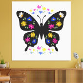 Camiseta mariposa con flores multicolor leinwanddruck (Insitu (Wohnzimmer))