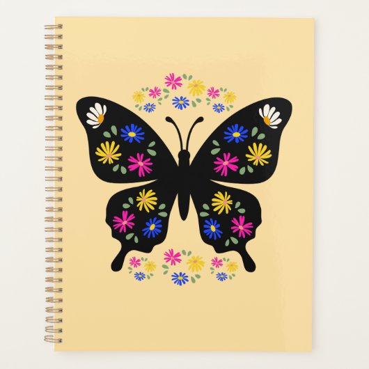 Camiseta mariposa con flores multicolor planer (Vorderseite)