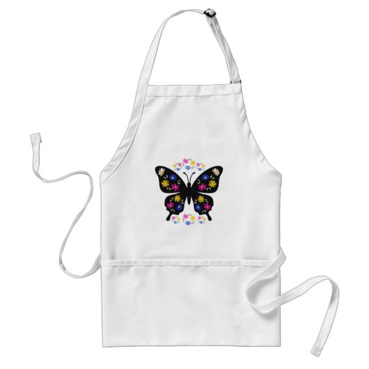 Camiseta mariposa con flores multicolor schürze (Vorne)