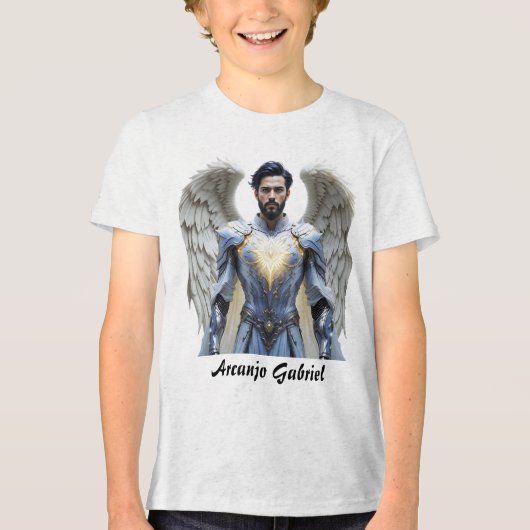 Camiseta Masc Juvenil Básica Arcanjo Gabriel Tri-Blend Shirt (Vorderseite)