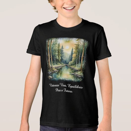 Camiseta Masc Juvenil Básica Reflexos da Terra-1 Tri-Blend Shirt (Vorderseite)