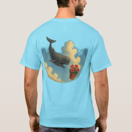Camiseta Masc. Whale And Bowl Of Petunias - Back T-Shirt