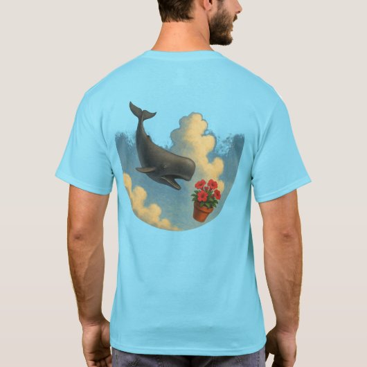 Camiseta Masc. Whale And Bowl Of Petunias - Back T-Shirt (Rückseite)