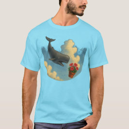 Camiseta Masc. Whale And Bowl Of Petunias - Front T-Shirt