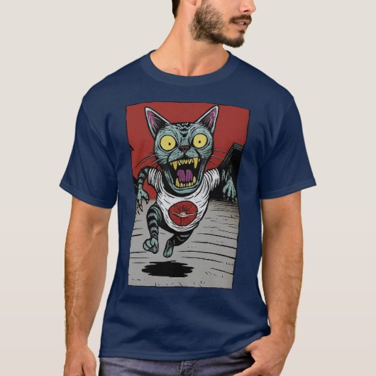 Camiseta Masc. Zombie Runner Cat - Front T-Shirt (Vorderseite)