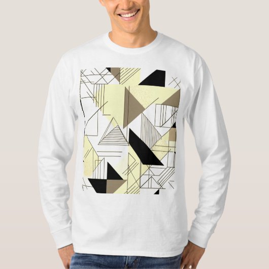Camiseta Masculina Básica Abstrato 2 Manga Longa T-Shirt (Vorderseite)