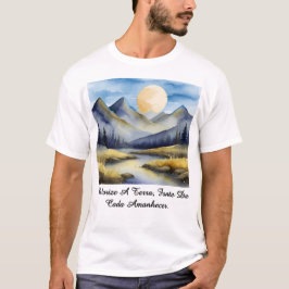 Camiseta Masculina Básica Amanhecer da Terra-2 T-Shirt
