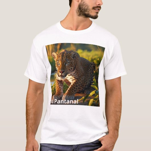 Camiseta Masculina Básica Onça Pintada T-Shirt (Vorderseite)
