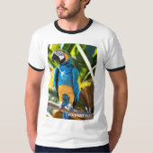 Camiseta Masculina Básica Ringer Arara Azul T-Shirt (Vorderseite)