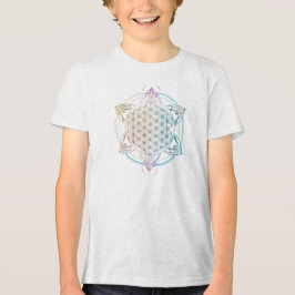 Camiseta Masculina Juvenil Básica Flôr da Vida-8 Tri-Blend Shirt