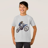 Camiseta Motocicleta Azul con motociclista T-Shirt (Vorne ganz)