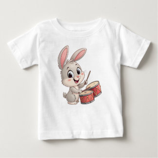 Camiseta para Bebé Conejito Tamborero Baby T-shirt