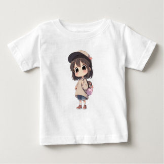 Camiseta para Bebé Niña con Gorra y Bolso Baby T-shirt