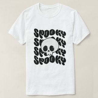 Camiseta Retro Spooky con Calavera Kawaii T-Shirt
