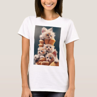Camiseta sorvete e gatinhos T-Shirt