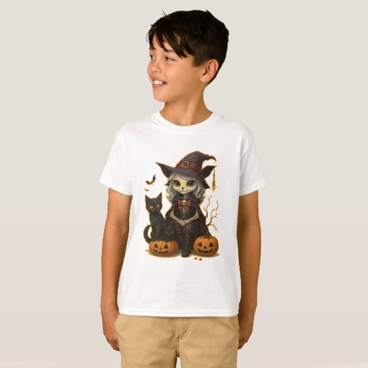 Camiseta (T-shirt) Infantil Bruxa dos Gatos T-Shirt (Vorne ganz)